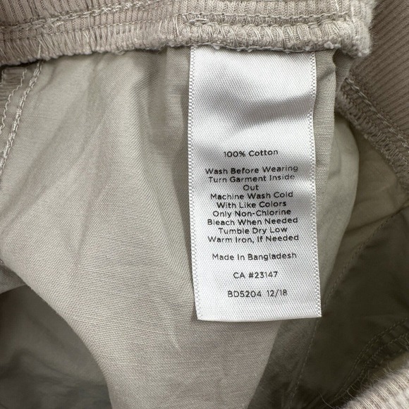 Talbots Pants Womens 8 Elastic Waist Pull Up Cotton Roll Cuff Tan Khaki Cargo - Picture 9 of 13